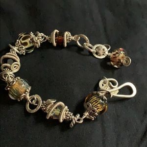 Sterling silver with hand made glass beads